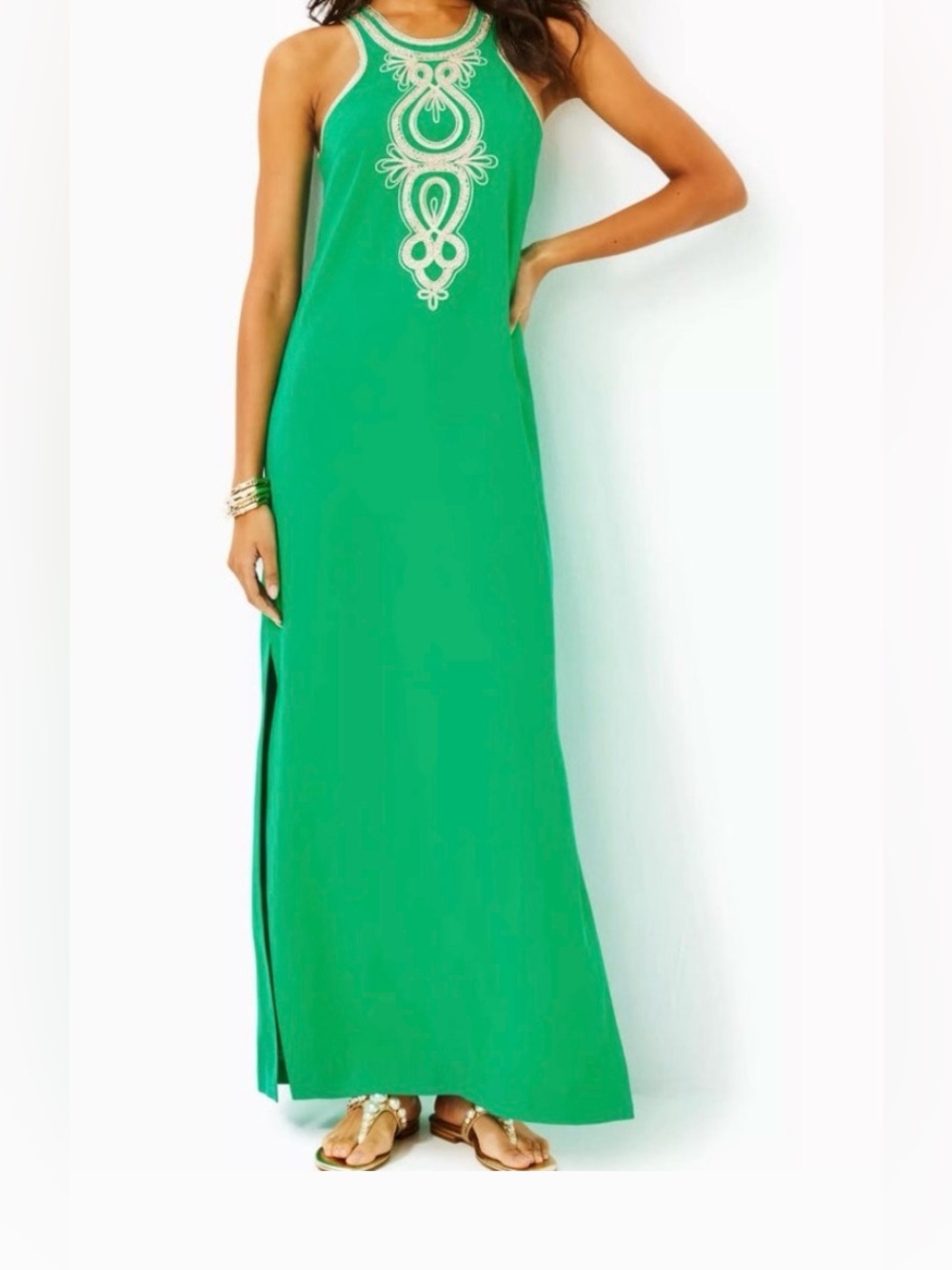 Lilly Pulitzer NWT Taylane Maxi Shift Dress Brazilian Green Size 8